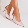 Para Sandalias de Tacón Alto de Mismo Estilo con Punta Fina, Espalda Descubierta, Tacón Delgado, Decoración de Hebilla Metálica, Zapatos de Mujer de Moda
