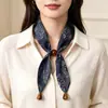 Collar de Bufanda de Seda con Cadena de Tres Cuentas de Anacardo, Accesorio de Bufanda para Traje de Vestir Vintage, Pulsera, Bufanda de Seda con Cadena de Tres Cuentas de Anacardo Estilo Coreano