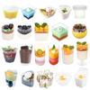 Taza de Pudín Gelatina Postre Mesa Desechable Plástico Transparente Cuadrada Mini Taza Mousse con Tapa Grado Alimenticio