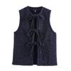Cross-border europeu e americano moda Joker multicolorido gola redonda renda sem mangas colete top primavera 2025 novo B88798