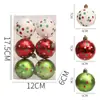 Novas Bolas de Natal Atacado Transfronteiriço 6cm6Peças Bolas com Pontos Vermelho Branco Verde Enfeites de Árvore de Natal