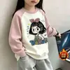 Sudadera de Dibujos Animados para Niños 2026 Otoño/Invierno Nuevo Estilo Sudadera de Algodón con Cuello Solapa para Niñas Pulóver Moderno Camiseta Básica para Niños Mayores