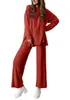 Comercio exterior transfronterizo Amazon Europeo y Americano 2026 ropa de mujer cómoda y elegante, cuello redondo holgada manga larga elástica pantalones largos ropa de estar