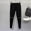 Novo estilo zíper preto puro jeans homens slim fit calça skinny calças cropped estilo coreano moda jovem