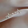 Pendientes de Electrocardiograma de Venta Caliente Transfronterizos, Cobre Ecológico, Pendientes Sencillos de Estilo Corazón Nicho, Lujo Ligero, Pendientes Versátiles