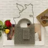 Bolsa Feminina Casual Versátil Moda Ins Acrílico Estilo Coreano Bolsa de Mão Transversal Grande Capacidade Feita à Mão com Contas para Banquete