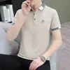 Nova Camiseta Masculina de Manga Curta, Camisa Básica Masculina com Gola, Top Casual Masculino de Meia Manga, Camiseta, Camisa Polo Masculina