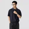 Camisa Polo a Cuadros con Bloques de Color, Estilo Dos Piezas Falso, Cuello Campana y Mangas Cortas para Hombre, Nuevo Estilo de Verano, Fresca y Elegante, Hombros Caídos, Camiseta Holgada