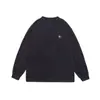 Yidao Vintage 2025 Outono Nova Marca Americana Tendência Design Simples Bordado Solta Casual Térmica Manga Longa Camiseta