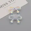Cuentas Transparente de Acrílico Color AB Forma de Estrella Corbata de Moño Accesorios para Joyería DIY Cadena de Teléfono Móvil con Cuentas Material para Colgante