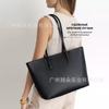 Bolso de mano de gran capacidad, color sólido, sencillo, para el día a día, de PU, para mujer, otoño, 2024
