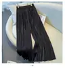 Falda Pantalón Ancha Blanca Transparente de Seda Hielo para Mujer, Verano 2026 Delgada de Cintura Alta Fluida Casual