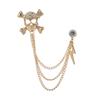 Broche de corona de estilo británico para hombre coreano, cadena cruzada, alfiler, insignia, ramillete vintage para mujer, accesorios