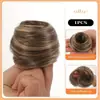 Peluca de comercio exterior europea y americana con tendón de goma, anillo de pelo liso, cabello femenino de simulación, esponjoso, bola natural, artefacto de pelo perezoso.