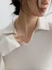Camiseta Básica de Lana Acetato Tencel para Mujer con Cuello de Solapa, Elegante Camiseta de Manga Larga, Tejido de Punto a Rayas Otoño/Invierno, Agradable al Tacto, Corte Ajustado