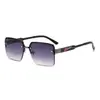 Gafas de Sol Retro de Moda para Hombre con Montura Pequeña Cuadrada, Gafas de Sol Metálicas de Media Montura de Moda Personalizadas Transfronterizas