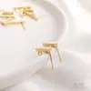 Pendientes de Aro con Colgante en Forma de T Rellenos de Oro de 14 Quilates, Pendientes de Alambre Cuadrado Largo, Pendientes DIY Hechos a Mano con Accesorios de Pendientes de Aro Colgante