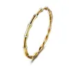 Pulsera Lisa de Acero de Titanio de Bambú Estilo Simple y Elegante Popular en Instagram Mismo Estilo Pulsera Sólida de Acero Inoxidable Venta al por Mayor