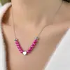 Collar de perlas estilo ins para mujer, diseño de nicho que combina con todo, cadena de clavícula con perlas de imitación de amor, colgante de amor, joyería al por mayor