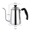 26 Anos Novo Modelo Cafeteira Manual Cross-Border de Aço Inoxidável com Alça para Uso Doméstico e Comercial, Cafeteira com Bico Longo e Filtro Atacado