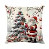 Funda de almohada impresa de Navidad con patrón de texto navideño, funda de cojín para sofá, decoración del hogar navideña, transfronterizo
