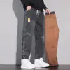 Jeans Cargo Nuevos para Hombre de Primavera y Otoño Marca de Moda Elegantes Holgados Versátiles Jogger con Cordón Pantalones Harem Pantalones Largos Casuales