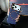 Funda Magnética para Teléfono Apple 18 Pro Max Anillo Fino iPhone 17 Agujero Grande 16 Patrón Lichi 15 Anti-Caída 14 Cubierta Protectora
