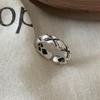 Anillo Ringge Vintage Estilo Antiguo con Letra Anillo de Dedo para Mujer Lujo Ligero Alto Nivel Anillo de Industria Pesada Abertura Ajustable