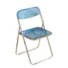 Cadeira Transparente da Moda para Fotos, Cadeira Dobrável, Cadeira de Maquiagem Acrílica Minimalista com Encosto, Banco para Casa, Cadeira de Jantar, Espessa