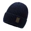 Chapéu de Lã Tricotado Masculino Outono e Inverno Cor Sólida Com Pelúcia Interna Proteção para Orelhas Quente Chapéu para Frio Versátil Circunferência da Cabeça Grande Chapéu de Puxar