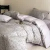 Conjunto de cama de quatro peças em jacquard 100% algodão, modelo 2026, 100% algodão puro, conjunto de cama de três peças de luxo leve de alta qualidade, capa de edredom e lençol de cama