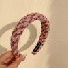 Faixa de cabelo vermelha ~ novo estilo pequeno tweed perfumado alto craniano top xadrez faixa de cabeça outono e inverno acessórios de cabelo de alta qualidade moda cocar
