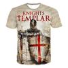 Camiseta de Caballero Templario para Hombre Camiseta Impresión 3D Caballero Temp