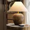 Luminária de mesa estilo wabi-sabi, cerâmica vintage, para sala de estar, quarto, decoração de casa de temporada, luminária de cabeceira criativa estilo chinês novo, luminária de mesa estilo japonês