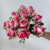 11 Flor Artificial Rosa Bud Bingxin alta calidad Hidratante Visual Decoración del Hogar Mesa de Comedor Flor Rosa Boda