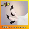 Sandalias versátiles de estilo coreano para mujer, con tacón grueso, punta fina y diseño de una sola tira, tacones altos, zapatos de mujer, nueva colección de verano 2026