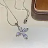 Colar Cruz Diamante Formato Espada Seiko Prata de Lei S925 Corrente de Bolas Diamante Brilhante de Alto Padrão Retro Luxo Acessível Corrente Clavicular para Mulheres