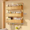 Estante de almacenamiento para dormitorio sin taladro para artículos pequeños y productos de cuidado de la piel, estante de almacenamiento de pared para literas