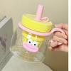 Vaso de Agua para Niñas, Popote de Verano de Aspecto Elevado, Vaso de Gran Barriga, Colador de Té de Gran Capacidad, Resistente a Altas Temperaturas, Lindo Vaso de Plástico para Hacer Té