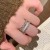 Estilo Nacional Estilo Palacio ~ Anillo de Circonita de Encaje para Mujer, Anillo de Lujo Accesible Anillo para Mujer, Anillo de Dedo Índice de Diseño Nicho