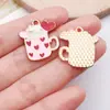 Venta Caliente Transfronteriza Aleación con Goteo de Aceite Taza de Café Gato Taza de Té con Leche Pendientes Colgantes Pulsera Accesorios de Joyería DIY Colgante