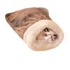 Saco de dormir cerrado para gatos, nido para mantenerlos calientes y seguros en invierno, orificio perforado a medias para todas las estaciones, adecuado para que los gatitos duerman en invierno.