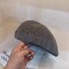 Boina de metal de diseñador gorro octagonal de lana mezclada cálido de invierno sombrero de ala hacia adelante anti-desgaste de celebridad de internet hace que la cara se vea pequeña