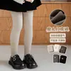 Medias para niños, otoño e invierno, forro polar, lazo dorado, rayas gruesas, leggings para niñas, calcetines finos de terciopelo cepillado, venta al por mayor