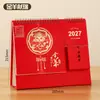 Calendario de Escritorio 2026 Año del Cordero con Soporte y Portalápices, Calendario con Estampado en Caliente y Huecos, Personalización Publicitaria, Calendario de Escritorio, Venta Directa de Fábrica