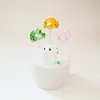 Zibo vidriado de colores adornos pequeños hechos a mano hoja de loto brotes de loto hongo rocío de lluvia maceta manualidades decorativas de escritorio