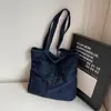 Bolso de Mezclilla de Moda para Mujer Nuevo Bolso Tote de Gran Capacidad Bolso de Hombro Distintivo Bolso para el Hombro Versátil para el Trabajo
