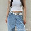 Cinturón Mujer Casual Retro Marrón Estilo Coreano de Moda Diseño Estilo Chanel Cinturón Mujer Todo Fósforo Decorativo Cinturón para Jeans