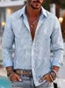 Nueva camisa floral de manga larga para hombre, estilo europeo y americano, transfronteriza, corte entallado, casual, top de moda abierto al frente, 2026