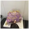Lentejuelas Personalidad Tendencia Temperamento 2026 Primavera Verano Nueva Moda Mujeres Fiesta de Noche Ligero Cadena Crossbody Hombro Único Pequeño Cuadrado Bolso